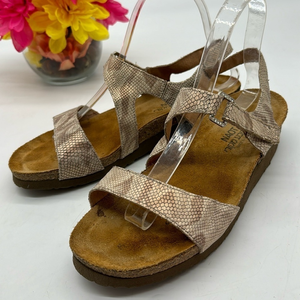 NAOT Tan Snakeskin Sandal Euro Size 41 MCS6504D